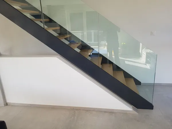escalier bois, métal et verre - 3