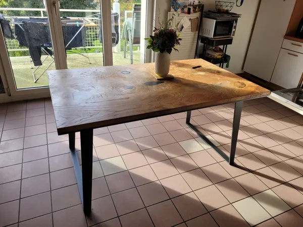 Table bois métal - 1