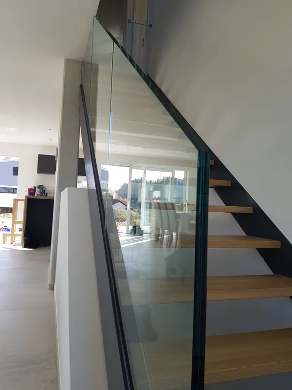 escalier bois, métal et verre - 2