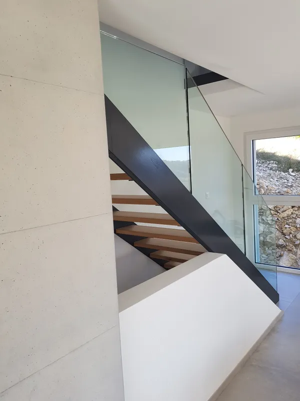 escalier bois, métal et verre - 2
