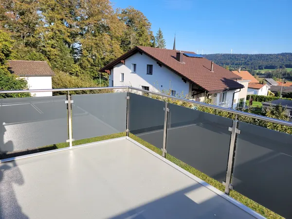 Balcon, barrière inox brossé et verre - 0
