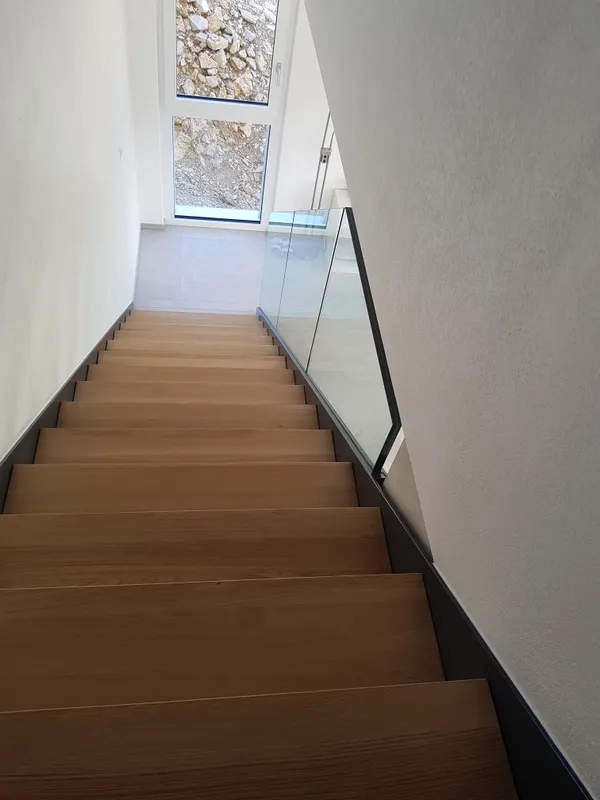 escalier bois, métal et verre - 4